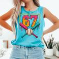 Baseball Ice Cream Drip Number 67 Player 67th Birthday Premium Tri-Blend Comfort Colors Tank Top Light Green