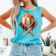 Baseball Ice Cream Drip Style Melting Ice Cream Youth Teen Comfort Colors Tank Top Light Green