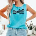 Baseball Mom 1970s Retro Cursive Font Comfort Colors Tank Top Light Green