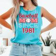 Baseball Mom Since 1981 Comfort Colors Tank Top Light Green