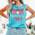 Baseball Mom Since 1982 Comfort Colors Tank Top Light Green