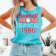 Baseball Mom Since 1986 Comfort Colors Tank Top Light Green