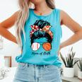 Baseball Mom Basketball Mom Of Both Messy Bun Mother's Day Comfort Colors Tank Top Light Green Baseball Mom Basketball Mom Of Both Messy Bun Mother's Day Comfort Colors Tank Top Light Green