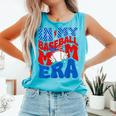 In My Baseball Mom Era Groovy Baseball Mother's Day US Flag Comfort Colors Tank Top Light Green In My Baseball Mom Era Groovy Baseball Mother's Day US Flag Comfort Colors Tank Top Light Green
