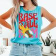 Baseball Mom Game Day Trendy Pink Leopard Mama Premium Comfort Colors Tank Top Light Green