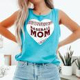 Baseball Mom Heart Love Mother's Day Game Day Support Comfort Colors Tank Top Light Green