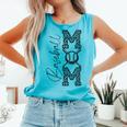 Baseball Mom Leopard Comfort Colors Tank Top Light Green