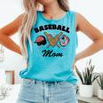 Baseball Mom Leopard Heart Game Day Love Mommy Comfort Colors Tank Top Light Green