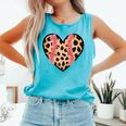 Baseball Mom Leopard Heart Valentine Day Mother Day Comfort Colors Tank Top Light Green