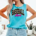 Baseball Mom Leopard Baseball Mama Life Girls Women Baller Comfort Colors Tank Top Light Green
