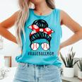 Baseball Mom Leopard Messy Bun Game Day Comfort Colors Tank Top Light Green Baseball Mom Leopard Messy Bun Game Day Comfort Colors Tank Top Light Green