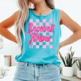 Baseball Mom And Pink Grid Sports Mother Mama Player Comfort Colors Tank Top Light Green