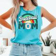 Baseball Mom Rainbow Game Day Comfort Colors Tank Top Light Green
