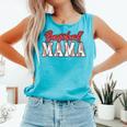Baseball Mom Retro Groovy Baseball Mama Women Mother's Day Comfort Colors Tank Top Light Green