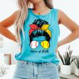 Baseball Mom Softball Mom Of Both Messy Bun Mother's Day Comfort Colors Tank Top Light Green Baseball Mom Softball Mom Of Both Messy Bun Mother's Day Comfort Colors Tank Top Light Green