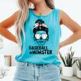 Baseball Momster Messy Bun Skull Mom For Women Halloween Comfort Colors Tank Top Light Green Baseball Momster Messy Bun Skull Mom For Women Halloween Comfort Colors Tank Top Light Green