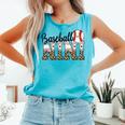 Baseball Nini Women BallPark Nini Baseball Mom Mother's Day Comfort Colors Tank Top Light Green
