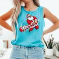 Baseball Santa 67 Christmas Xmas Pajamas Boys Comfort Colors Tank Top Light Green