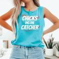Baseball Seams Chicks Dig The Catcher Comfort Colors Tank Top Light Green Baseball Seams Chicks Dig The Catcher Comfort Colors Tank Top Light Green