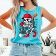 Baseball Skeleton Halloween Playing Comfort Colors Tank Top Light Green Baseball Skeleton Halloween Playing Comfort Colors Tank Top Light Green