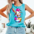 Baseball Snowman Drip Christmas Baseball Boys Men Kids Comfort Colors Tank Top Light Green