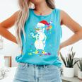 Baseball Snowman Drip Cool Christmas Men Boys Girls Comfort Colors Tank Top Light Green