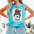 Bleached Tia Life Soccer Messy Bun Baseball Game Day Comfort Colors Tank Top Light Green Bleached Tia Life Soccer Messy Bun Baseball Game Day Comfort Colors Tank Top Light Green