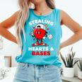Boys Valentines Baseball Drip Icecream Stealing Hearts Kids Comfort Colors Tank Top Light Green