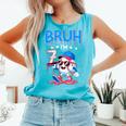 Bruh I'm 7 Baseball Ice Cream Drip It's My 7th Birthday Comfort Colors Tank Top Light Green