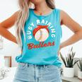 Busy Raising Ballers Baseball Mom Sons Comfort Colors Tank Top Light Green Busy Raising Ballers Baseball Mom Sons Comfort Colors Tank Top Light Green
