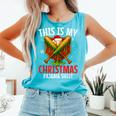 My Christmas Baseball Pajama Helmet Santa Xmas Men Boys Comfort Colors Tank Top Light Green