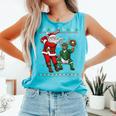 Christmas Santa Baseball Ugly Sweater Comfort Colors Tank Top Light Green Christmas Santa Baseball Ugly Sweater Comfort Colors Tank Top Light Green