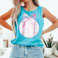 Coquette Baseball Mom Pink Bow Baseball Mama Comfort Colors Tank Top Light Green Coquette Baseball Mom Pink Bow Baseball Mama Comfort Colors Tank Top Light Green