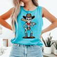 Cowboy Skeleton Baseball Halloween Graphic Comfort Colors Tank Top Light Green Cowboy Skeleton Baseball Halloween Graphic Comfort Colors Tank Top Light Green