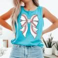 Cute Baseball Coquette Bow For Women Girls Baseball Mama Mom Comfort Colors Tank Top Light Green Cute Baseball Coquette Bow For Women Girls Baseball Mama Mom Comfort Colors Tank Top Light Green