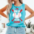 Cute Baseball Mom Out Of Your League Mommy Sports Players Comfort Colors Tank Top Light Green