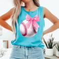 Cute Coquette Baseball Pink Bow Player & Fan Girls Comfort Colors Tank Top Light Green Cute Coquette Baseball Pink Bow Player & Fan Girls Comfort Colors Tank Top Light Green