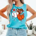 Cute Heart Baseball Basketball Football Valentine Boy Men Comfort Colors Tank Top Light Green Cute Heart Baseball Basketball Football Valentine Boy Men Comfort Colors Tank Top Light Green