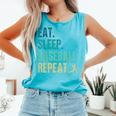 Eat Sleep Baseball Repeat Baseball Player Baseball Comfort Colors Tank Top Light Green
