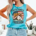Faith Family Freedom Patriotic Christian Baseball Game Day Comfort Colors Tank Top Light Green