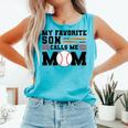 My Favorite Son Calls Me Mom Baseball Mom Comfort Colors Tank Top Light Green My Favorite Son Calls Me Mom Baseball Mom Comfort Colors Tank Top Light Green