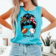 Football Mom Baseball Mom Life Messy Bun Mom Of Both Comfort Colors Tank Top Light Green
