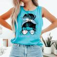 Guatemala Baseball Mom Messy Bun Comfort Colors Tank Top Light Green