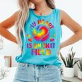 My Heart Is On That Field Cute Baseball Mom Women Comfort Colors Tank Top Light Green
