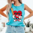Heart Playing Baseball Valentines Day Comfort Colors Tank Top Light Green