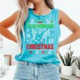 I'Ll Be Home For Christmas Baseball Xmas Comfort Colors Tank Top Light Green