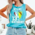 It's My 13th Birthday Baseball Softball Heart 13 Year Old Comfort Colors Tank Top Light Green It's My 13th Birthday Baseball Softball Heart 13 Year Old Comfort Colors Tank Top Light Green