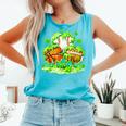 Kids St Patricks Day Shamrock Basketball Baseball Football Comfort Colors Tank Top Light Green
