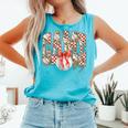 Leopard Checkered Game Day Baseball Coquette Bow Women Girls Comfort Colors Tank Top Light Green Leopard Checkered Game Day Baseball Coquette Bow Women Girls Comfort Colors Tank Top Light Green