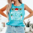 Most Likely To Play Baseball With Santa Christmas Baseball Comfort Colors Tank Top Light Green Most Likely To Play Baseball With Santa Christmas Baseball Comfort Colors Tank Top Light Green